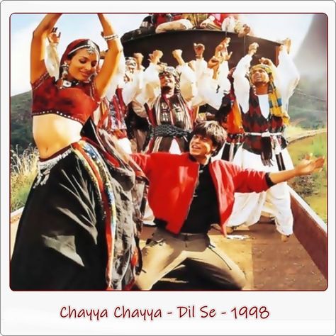 22D.35 - Dance 1998 - Malaika Arora & Sharukh - 'Dil Se' - Chayya Chayya - Memorable Dance & Song which brought Malaika into limelight! Chaiya Chaiya, Kajol Dilwale, Travel Songs, Party Songs, Bollywood Party, National Film Awards, Ar Rahman, Song Hindi, Bollywood Music