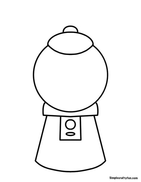 Gumball Machine Coloring Page, Gumball Machine Printable, Gumball Machine Drawing, Gumball Machine, Preschool Activities, Crafts For Kids, Coloring Pages, Preschool, Back To School