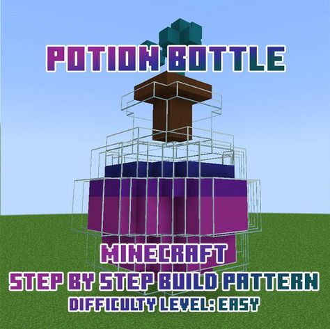 Minecraft Builds Easy, Minecraft Step By Step, Creative Playground, Minecraft Builds, Minecraft Ideas, Potion Bottle, Birds Eye View, Pattern Blocks, Building Blocks