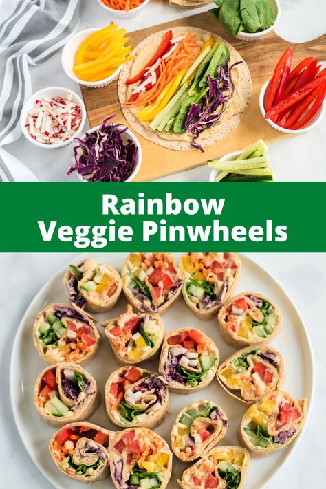 Vegan Picnic Food, Veggie Pinwheels, Hummus And Veggies, Veggie Roll Ups, Vegan Picnic, Vegan Tortilla, Plant Based Diet Meals, Vegan Party Food, Pinwheel Recipes