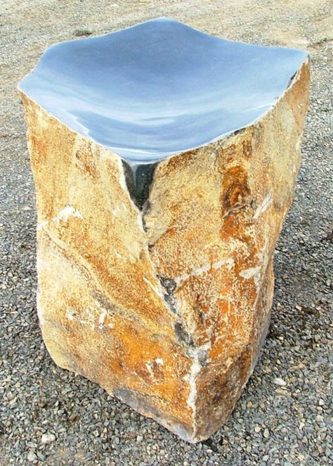 Bird Bath Ideas, Stone Bird Baths, Basalt Rock, Basalt Columns, Stone Bathtub, Basalt Stone, Healing Garden, Stone Fountains, Outdoor Stone