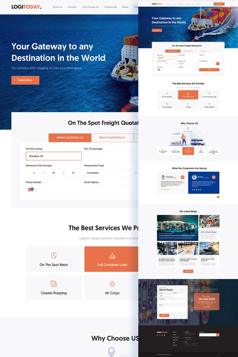 Logistics Landing Page Design, Logistics Website Design, Service Landing Page, About Us Page Design, Logistics Design, Real Estate Website Design, Web Design Websites, Mobile Application Design, App Landing Page