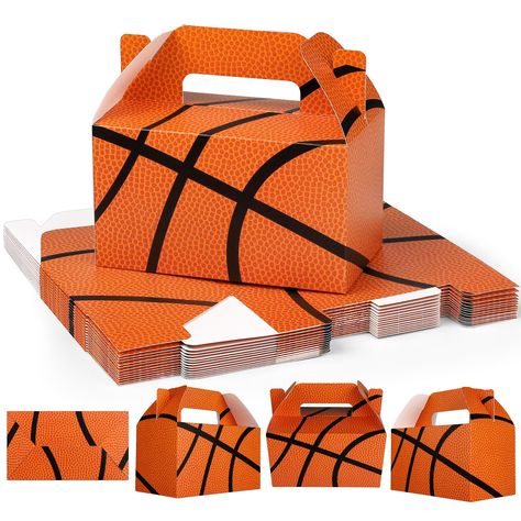 PRICES MAY VARY. Energetic sports elements: you will receive 16 packs of basketball-themed paper boxes, designed to add a sporty flair to any event; basketball treat boxes for team feature a striking basketball pattern that appeals to basketball fans alike, bringing a vibrant touch to the party scene Proper size: the dimension of the basketball party favors is 6.2 x 6.2 x 3.5 inches/16 x 16 x 9 cm, these basketball boxes for treats are a nice size for holding a variety of treats, including desse Basketball Treats, Soccer Party Favors, Basketball Party Favors, Basketball Team Gifts, Prize Gifts, Basketball Birthday Parties, Ball Birthday Parties, Basketball Party, Basketball Theme