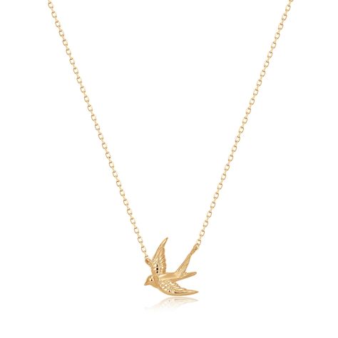 Gold Bird Necklace, Sparrow Necklace, Tiny Gold Necklace, Swallow Necklace, Sparrow Bird, Minimal Gold, Jewelry Simple, Bird Charm, Bird Necklace