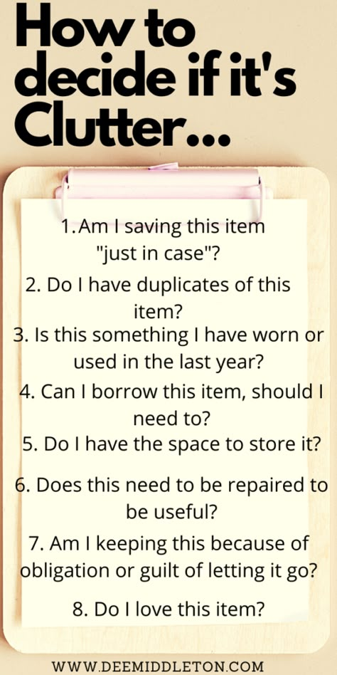 Deep Cleaning Checklist, Declutter Checklist, Declutter Home, Housekeeping Tips, Getting Rid Of Clutter, Organize My Life, Declutter Your Life, Household Cleaning Tips, Organize Declutter