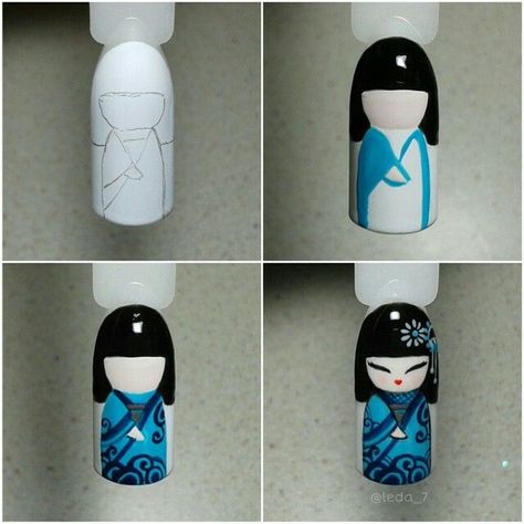 Cartoon Nail Designs, Kutek Disney, Unghie Nail Art, Nail Art Pictures, Nail Drawing, Japanese Nail Art, Nail Art Designs Videos, Japanese Nails, Disney Nails