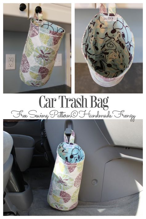 Car Trash Bag Diy, Diy Car Trash Can, Car Garbage, Valentine Diy, Car Trash Bag, Fabric Sewing Patterns, Trash Can For Car, Costura Diy, Car Trash