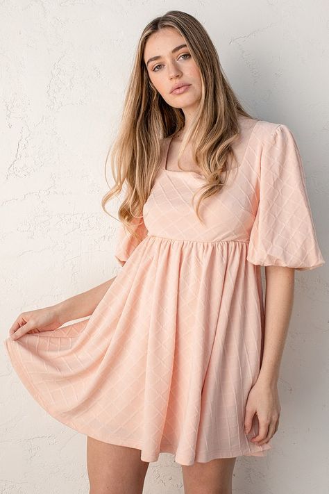 Lulus : Lulus Every Lovely Detail Light Pink Puff Sleeve Babydoll Dress Puff Sleeve Dress Casual, Pink Puff Sleeve Dress, Puff Sleeve Babydoll Dress, Pink Babydoll Dress, Blouse Outfit Casual, Sleeve Dress Casual, Babydoll Dresses, Dresses By Color, Reading Area