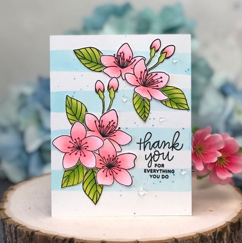 Thank U Cards, Floral Cards Design, Hand Drawn Cards, Flower Drawing Design, Pretty Pink Posh, Diy Watercolor Painting, Diy Paper Crafts Decoration, Wreath Watercolor, Diy Watercolor