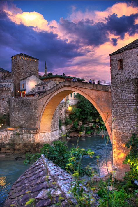 Stari Most Bridge, Mostar, Bosnia and Herzegovina Mostar Bosnia, Old Bridges, Vacation Locations, Stone Bridge, Old Bridge, Voyage Europe, Old Stone, A Bridge, Macedonia