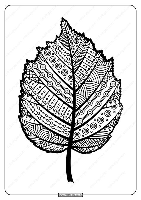 Free printable Zentangle Hazel Leaf coloring pages for kids of all ages. You can print or download them to color and offer them to your family and friends. #free #pdf #printable #zentangle #hazel #leaf #coloring #drawing #page #book Black And White Leaves, Doodle Art Drawing, Leaf Crafts, Zentangle Drawings, Mandala Design Art, White Leaf, Zen Doodle, Zentangle Art, Zentangle Patterns