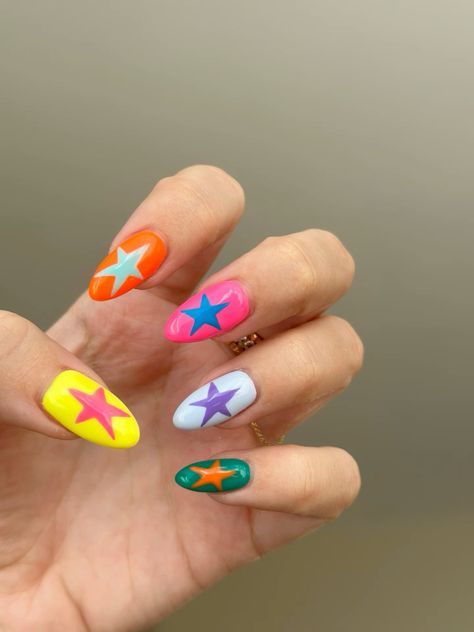 Vibey Nails, Star Nail Designs, Sky Nails, Super Cute Nails, Hard Nails, Nails Today, Nail Idea, Cute Gel Nails, Star Nails