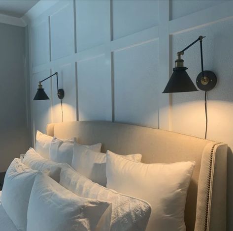 Bedroom Sconces Above Bed, Sconces Above Bed, Bed Sconces, Lights Above Bed, Bedroom Sconces, Above Bed Ideas, Most Pinned, Bedroom Decor Lights, Master Bathrooms