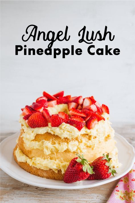 Angel Lush Pineapple Cake Angel Food Cake And Pineapple, Pineapple Angel Food Cake Recipe, Pineapple Angel Food Cake, Lush Dessert, Lush Cake, Angel Food Cake Desserts, Pineapple Angel Food, Tropical Desserts, Dole Pineapple