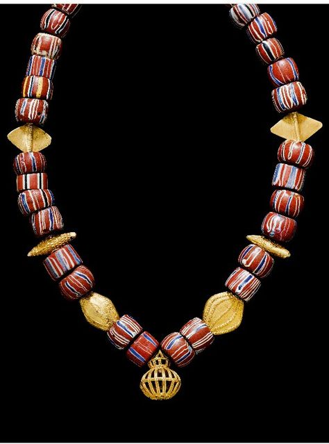 Ghana Gold, Ghana Beads, Chevron Beads, Afrocentric Jewelry, Africa Necklace, African Accessories, Asian Jewelry, African Trade Beads, Ethnic Necklaces