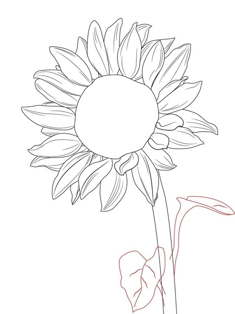 How To Draw Sunflowers, Draw Sunflower, Sunflower Cartoon, Draw A Sunflower, Sunflower Drawing, Fence Art, Sunflower Art, Sunflower Painting, Art Instructions