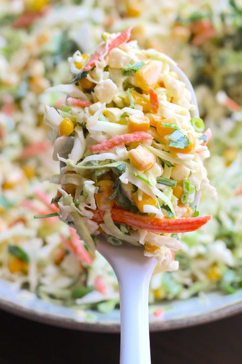 Spicy Corn Slaw | 12 Tomatoes Mexican Corn Slaw Recipe, Spicy Corn Slaw, Mexican Corn Coleslaw 12 Tomatoes, Corn Slaw, Ww Salads, Salad Board, Spicy Coleslaw, Vegetable Casseroles, 4th July Food