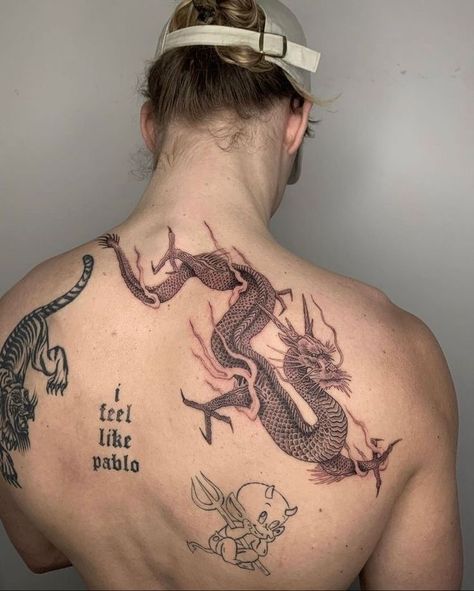 Japanese Dragon Tattoos, Tattoo Inspiration Men, Back Tattoos For Guys, Greek Tattoos, Boy Tattoos, Abstract Tattoo, Back Tattoos, Beauty Tattoos, Dragon Tattoo