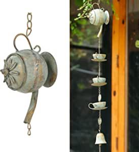 Rain Chimes, Galvanized Garden, Funny Furniture, Rain Catcher, Patina Style, Rain Chains, Bird Treats, Porch Addition, Rain Chain