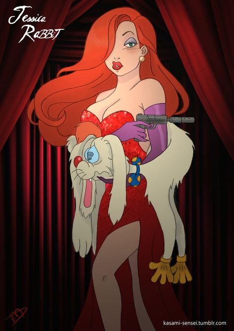 Twisted Jessica Rabbit by Kasami-Sensei.deviantart.com on @deviantART Dark Disney Twisted, Dark Disney Art Twisted Princesses, Twisted Characters, Disney Dump, Bad Disney, Disney Gone Bad, Rabbit Rug, Creepy Disney, Emo Disney