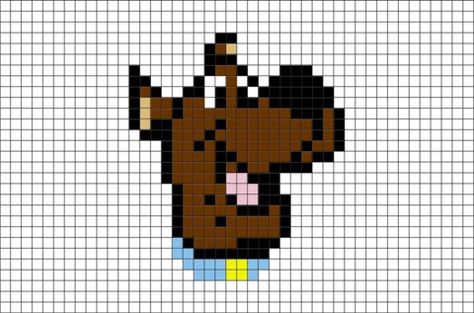 Scooby Doo Pixel Art, Modele Pixel Art, Graph Paper Drawings, Tiny Cross Stitch, Pixel Art Templates, Motifs Perler, Pixel Art Grid, Pix Art, Graph Paper Art