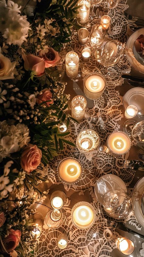 #Elegant Candlelight Dinner: An intimate dinner setting featuring glowing #candlelight, delicate #floralarrangement, and intricate #lacetable creating a warm #ambiance. #romanticdinner #decor #interiordesign #dinnerparty ⬇️ #Download and 📝 #Prompt 👉 https://stockcake.com/i/elegant-candlelight-dinner_943808_863791 Witchy Dinner, Romantic Dinner Setting, Dinner Setting, Candlelight Dinner, Pink Forest, Intimate Dinner, Candlelit Dinner, Romantic Candles, Dinner Table Setting