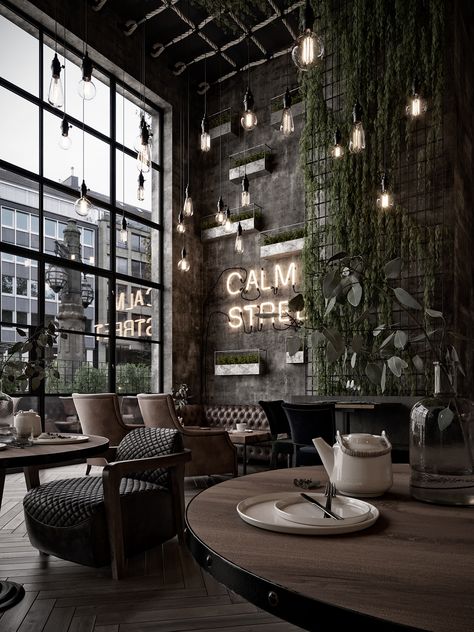 Image may contain: table, chair and coffee table Calm Street Cafe, Street Cafe, Coffee Shop Interior Design, Cozy Coffee Shop, Cafe Shop Design, Coffee Shop Aesthetic, Coffee Shops Interior, 카페 인테리어 디자인, Modern Restaurant