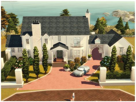 The Sims Resource - MM OLD BRICK HOUSE Old Brick House, Sims 4 Houses Layout, Sims 4 House, The Sims 4 Lots, Sims 4 Challenges, Mill House, Play Sims 4, Mid Century Ranch, Sims 4 House Design