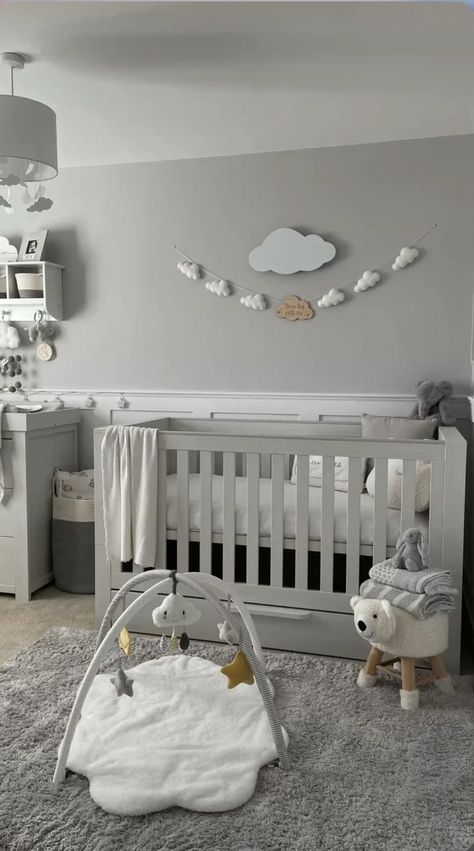 Cloud Bunting, Nursery Colours, Amanda Lewis, Baby Room Decor Neutral, Bunting Nursery, Cloud Nursery Decor, Cozy Baby Room, Cream Pastel, Cloud Nursery