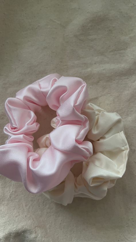 Slip Scrunchies, Bridesmaid Scrunchie, Scrunchies Aesthetic, Satin Scrunchies, Beaded Accessories, Bridal Shower Gifts, Pink Silk, Bridal Hair Accessories, Bridesmaids Gifts