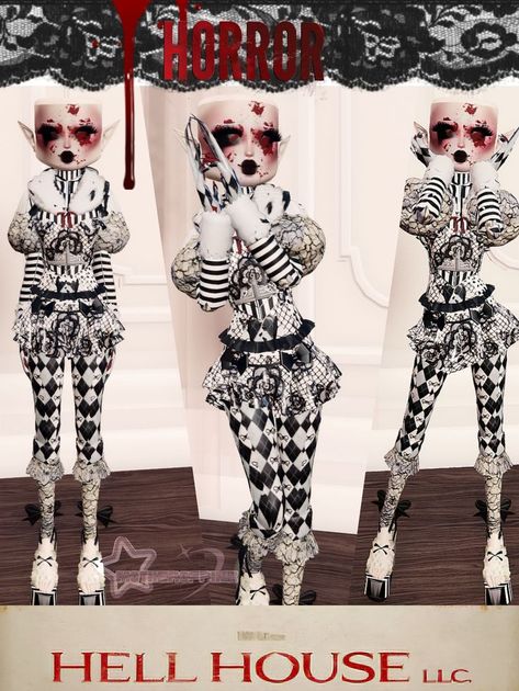 Di Eldritch Horror Outfit, Art The Clown Dress To Impress, Dress To Impress Eldritch Horror Theme, Di Eldritch Horror, Roblox Clown Outfit Codes, Eldrich Horror Dti, Scary Dti Outfit, Dti Theme Horror, Dti Creepy Carnival