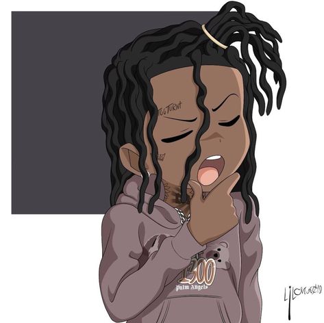 Black Anime Characters Dreads, Swag Boys Cartoon, Boy Cartoon Drawing, Black Dreads, Anime Rapper, Black Anime Guy, Iphone Wallpaper For Guys, Rapper Art, Dragon Ball Super Wallpapers