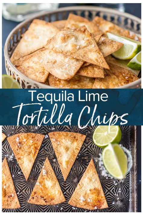 Tequila Lime Tortilla Chips are an easy way to add extra flavor to chips and dip or nachos. These baked tortilla chips are baked instead of fried, and so easy to make. This simple healthy tortilla chips recipe can be made in minutes at home, using soft flour tortillas. #tortillachips #chips #appetizers via @beckygallhardin Healthy Tortilla Chips, Lime Tortilla Chips, Soft Flour Tortillas, Tortilla Chips Recipe, Healthy Tortilla, Tortilla Chip Recipe, Baked Tortilla Chips, Chips And Dip, Homemade Tortilla Chips