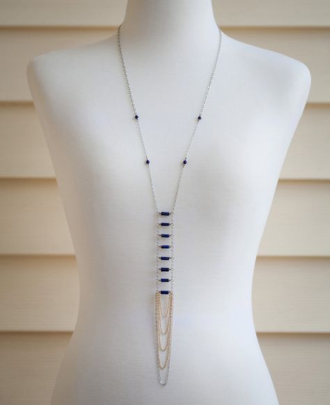 Ladder Necklace Lapis Gold Silver - Etsy UK Ladder Necklace, Chunky Silver Necklace, Amazonite Jewelry, Dainty Diamond Necklace, Butter Shrimp, Nice Jewelry, Peridot Earrings, Head Jewelry, Jewel Necklace