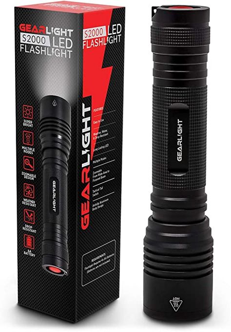 Emergency Flashlight, Super Bright Flashlight, Battery Powered Light, Light Flashlight, Rechargeable Light, Camping Lanterns, Tactical Flashlight, Hunting Gear, Christmas Gifts For Men