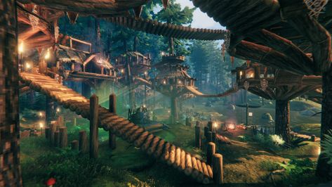 Valheim Swamp Base, Valheim Boar Pen, Valheim Village Ideas, Valheim Builds Plan, Valheim Mistlands Build, Valheim Treehouse, Valhiem House Ideas, Valheim Village, Valhiem Ideas