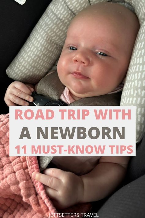 ROAD TRIP WITH A NEWBORN Baby Road Trip, Baby On Plane, New Born Must Haves, Travel Tips With Baby, Sleeping A Lot, Baby Checklist, Feel More Confident, Travel Must Haves, Road Trip Planning