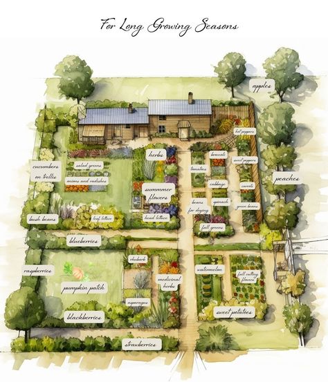 Large Vegetable Garden Planning: Sample Layouts and Tips for Success : Hearts Content Farmhouse Large Vegetable Garden, Homestead Garden Layout, Vegetable Garden Layout Design, Eclectic Garden, Berry Garden, Backyard Garden Layout, Garden Layout Vegetable, Farm Layout, Vegetable Garden Planning