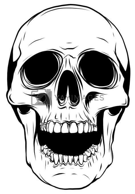 Skull Open Mouth Drawing, Skull Open Mouth, Open Mouth Drawing, Skull Outline, Mouth Drawing, Yay Images, Open Mouth, Stencil Art, Black Art