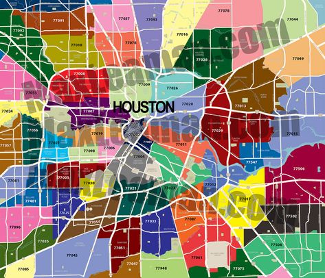 Zip code map of Houston, TX - HAR.com Houston Neighborhoods, Zip Code Map, Interview Techniques, Glass Repair, Printable Maps, Interview Preparation, Bible Quotes Prayer, Zip Code, Houston Texas