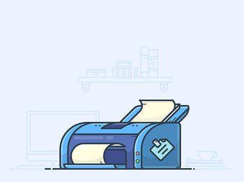 Desk Printer by Alexander Kunchevsky #Design Popular #Dribbble #shots Shape Anchor Chart, Friday Illustration, Aphmau Fan Art, Flat Design Icons, Outline Illustration, Route Map, User Experience Design, Dashboard Design, App Logo