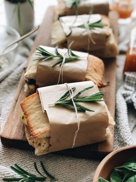 Rosemary Chicken Sandwich, Rosemary Bread Sandwich, Brie Sandwich Recipes, August Meals, Wrapped Sandwiches, Grilled Rosemary Chicken, Brie Sandwich, Bev Cooks, Flatbread Sandwiches