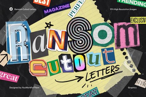 Ransom Cutout Letters Graphics :: Behance Ransom Letters, Best Canva Fonts, Cutout Letters, Fonts Cursive, Canva Fonts, Learn Photo Editing, Alphabet Fonts, Hand Lettering Fonts, Halloween Fonts