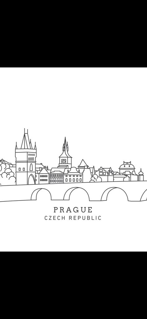 Prague Inspired Tattoo, Prague Tattoo Ideas, Prague Illustration, Prague Tattoo, Tattoo Board, Journal Inspiration Writing, Prague Travel, Prague Czech Republic, Minimalist Tattoo