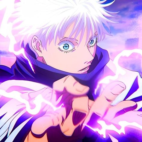 White Hair, Jujutsu Kaisen, Anime Character, Jujutsu, Purple, Hair, Anime, Blue, White