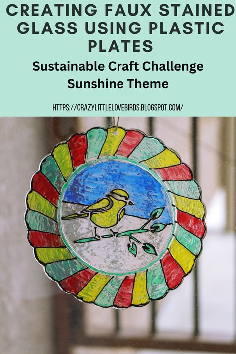 Joining in the sustainable challenge with other bloggers. I'm sharing an easy way to create faux stained glass look on a plastic plate. I'm sharing two options one using gallery paint and the other using acrylic paint. Stop by to check out this DIY project and while you are there check out the other crafts made by the other bloggers in the challenge. #upcycle #sustainable #suncatcher #craft #DIY #crafts #upcycling #galleryglasspaint Crafts Upcycling, Clear Plastic Plates, Functional Crafts, Suncatcher Craft, Making Stained Glass, Quick Crafts, Painting Plastic, Faux Stained Glass, Using Acrylic Paint