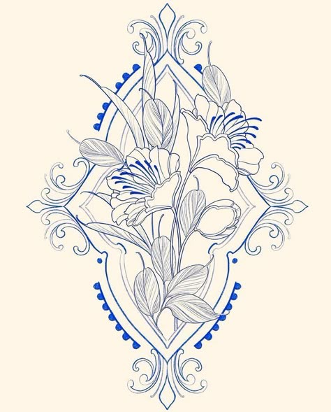 Neo Traditional Filigree, Art Nouveau Tattoo Design, Ornate Tattoo, Art Nouveau Tattoo, Nouveau Tattoo, Filigree Tattoo, Ornamental Tattoo, Line Art Tattoos, Aesthetic Tattoo