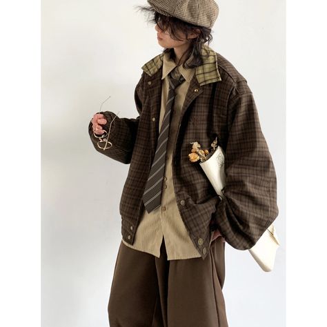 Cute Aesthetic Jackets, British Men Fashion, Scarves Outfits Men, Male Mori Kei, 2000s Japanese Fashion Male, Mori Fashion Men, Trans Masc Formal Wear, Nature Outfits Men, Mori Kei Men