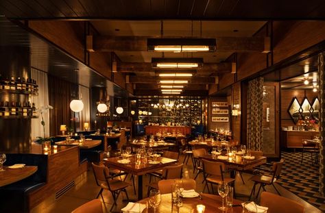 Where To Eat In Nyc, Dark Staircase, Restaurants Nyc, Lower East Side Nyc, Polo Bar, Nyc Winter, Cozy Restaurant, Bistro Lights, Indoor Dining