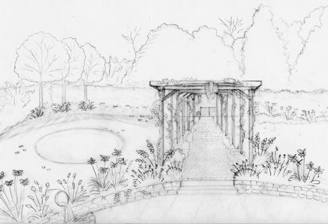 pergola sketch Pergola Sketch, Kanjivaram Sarees Silk, Pergola, Sketch, Architecture